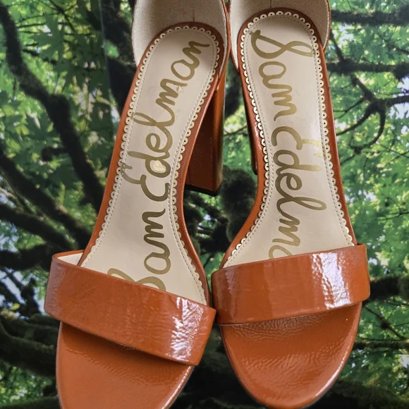 🔥 Sam Edelman Orange Block Heels – Size 7.5 – Chic, Classic & Comfortable! - Picture 2 of 9